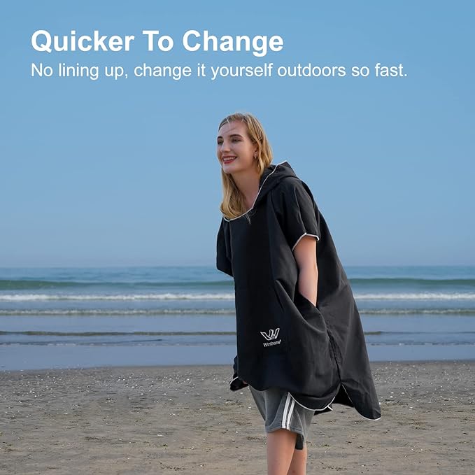 Poncho Surf Cambiador Con Capucha Y Bolsillo