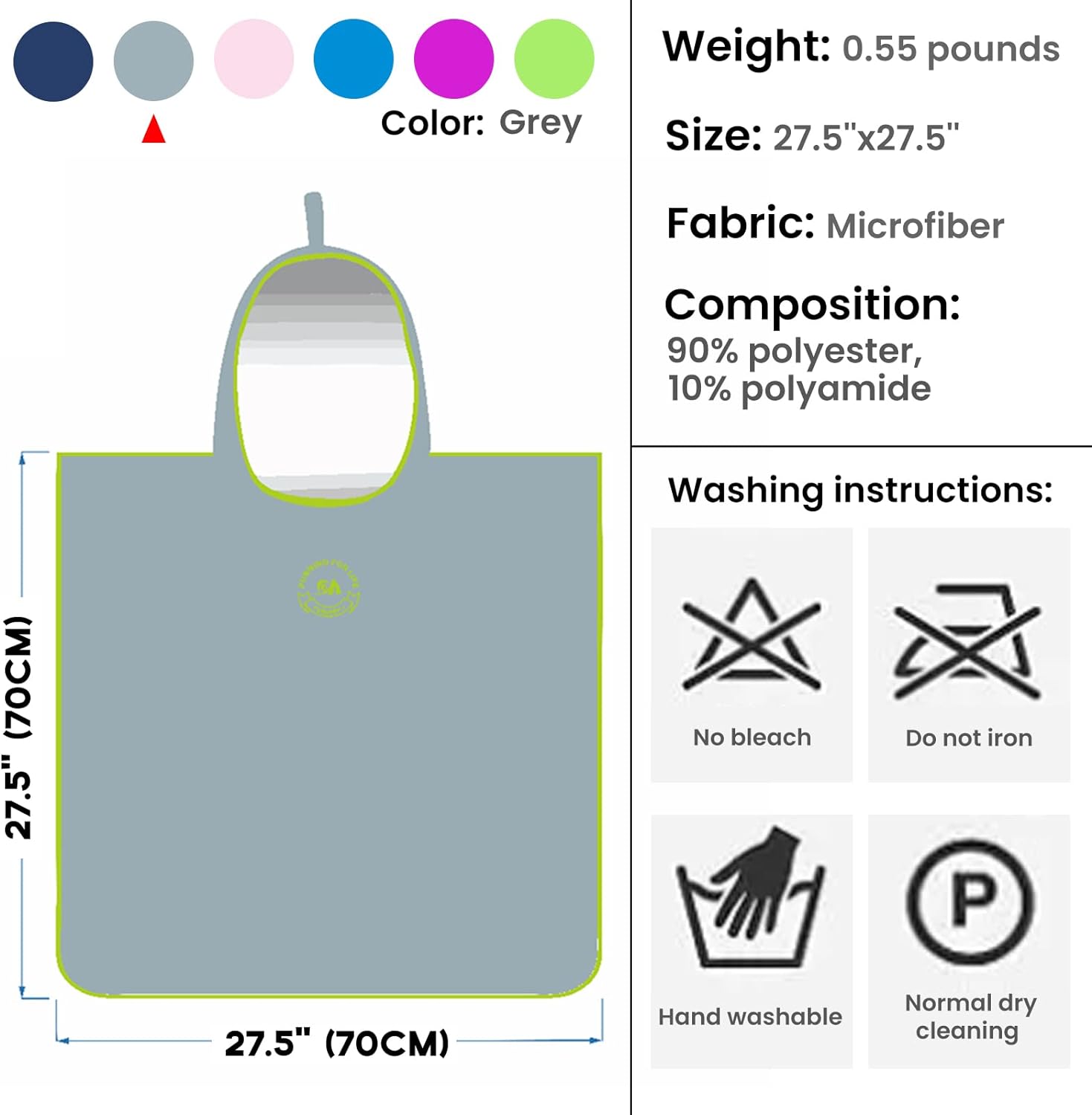 Poncho Surf Microfibra Playa Natación Infantil