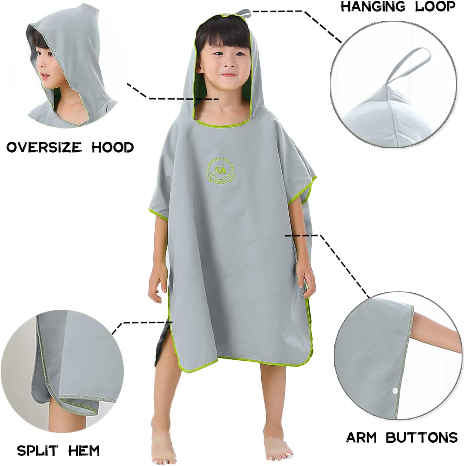 Poncho Surf Microfibra Playa Natación Infantil