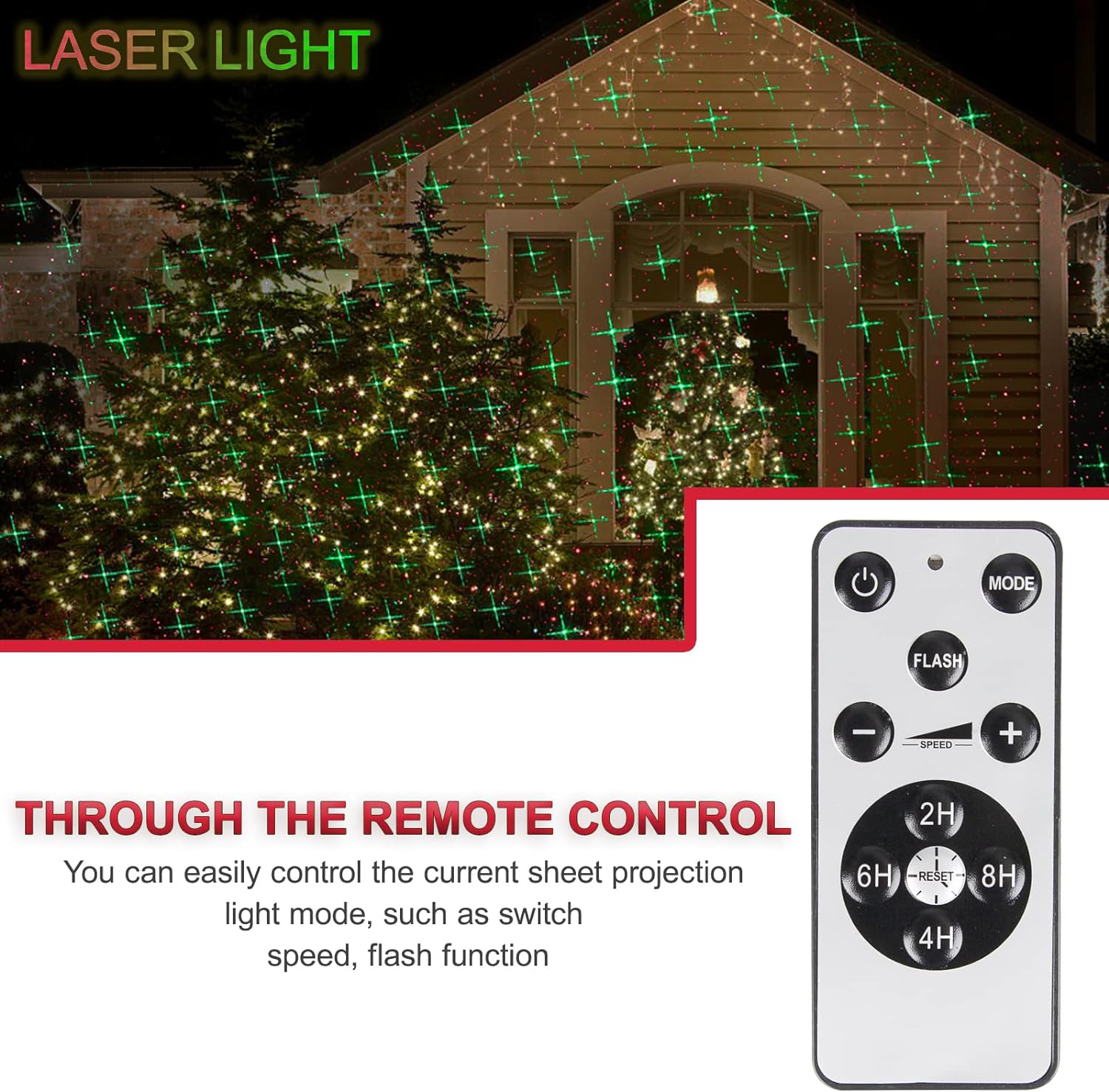 Luces Láser Led Navidad Impermeable Con Control