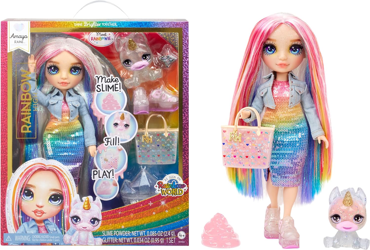Rainbow High Amaya Con Kit De Slime Y Mascota
