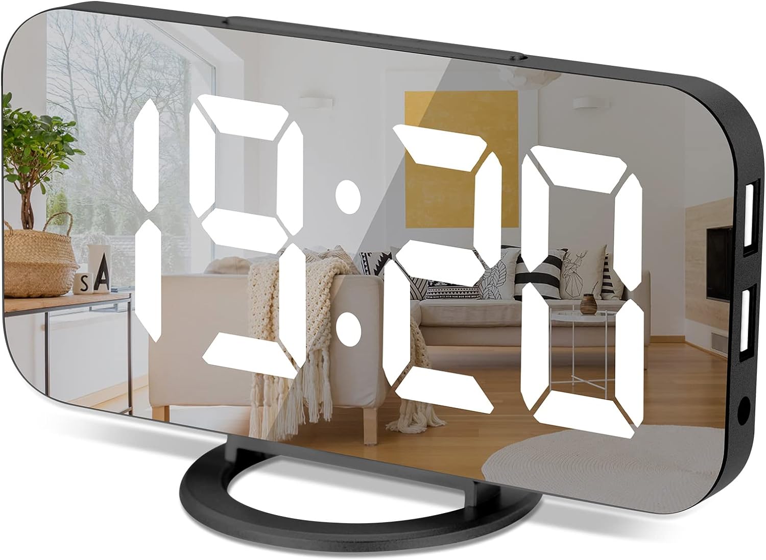 Reloj Digital Pantalla Grande Led Y Puertos Usb