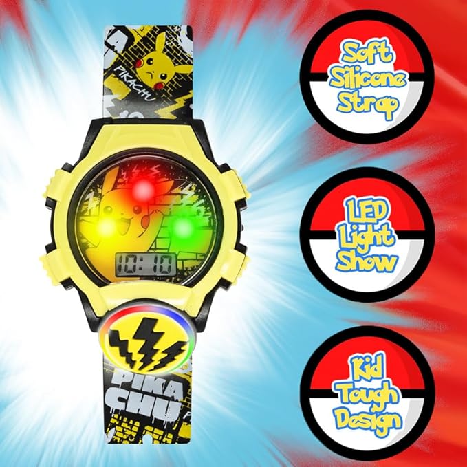 Reloj Pokemon Digital Lcd Luces Intermitentes