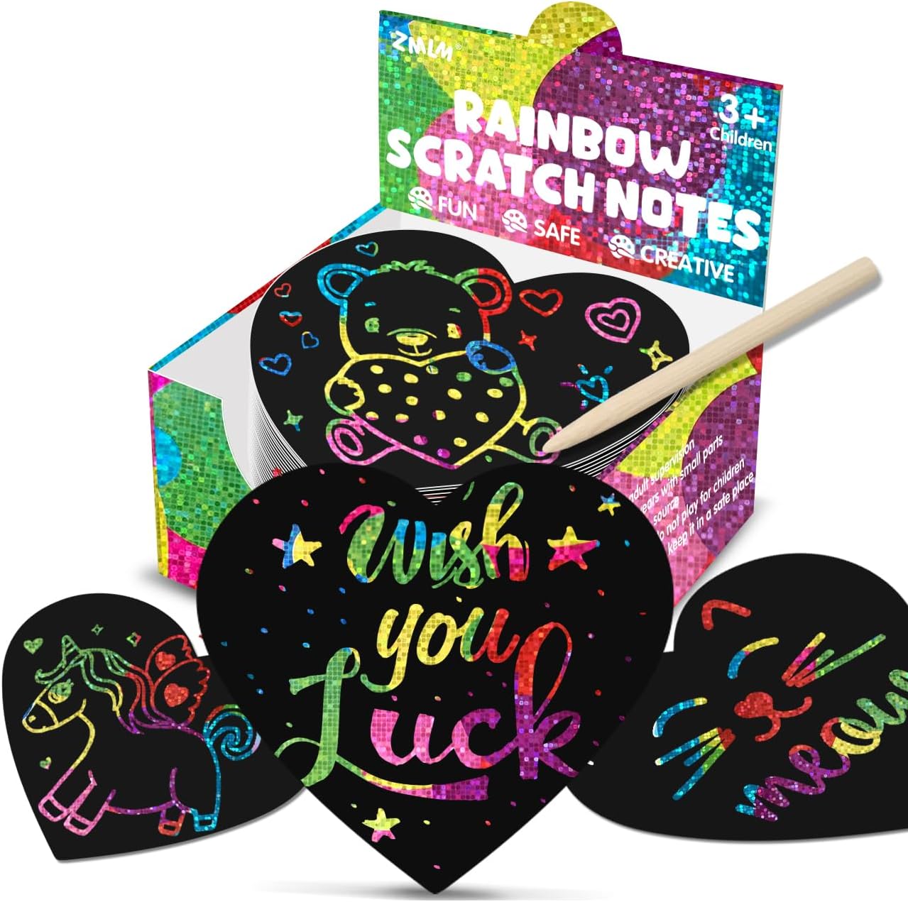 125 Tarjetas De Papel Mágico Arcoíris Infantil