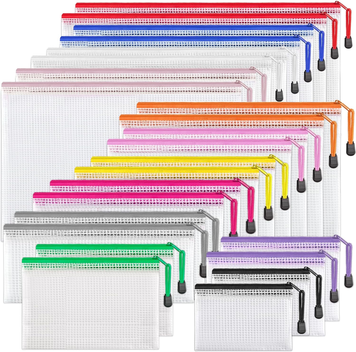 24 Sobres De Malla Con Cierre Impermeables