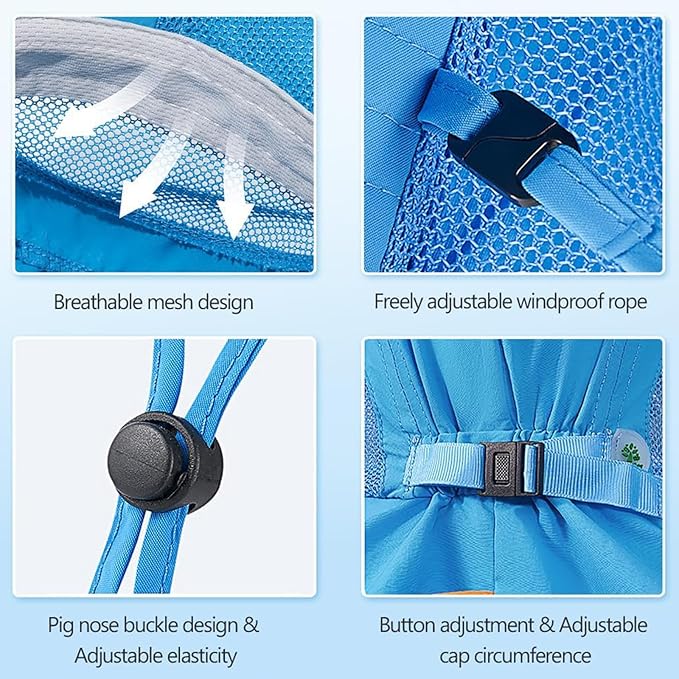 Sombrero Para Niños Con Protección Uv Tiburón y Dinosaurio