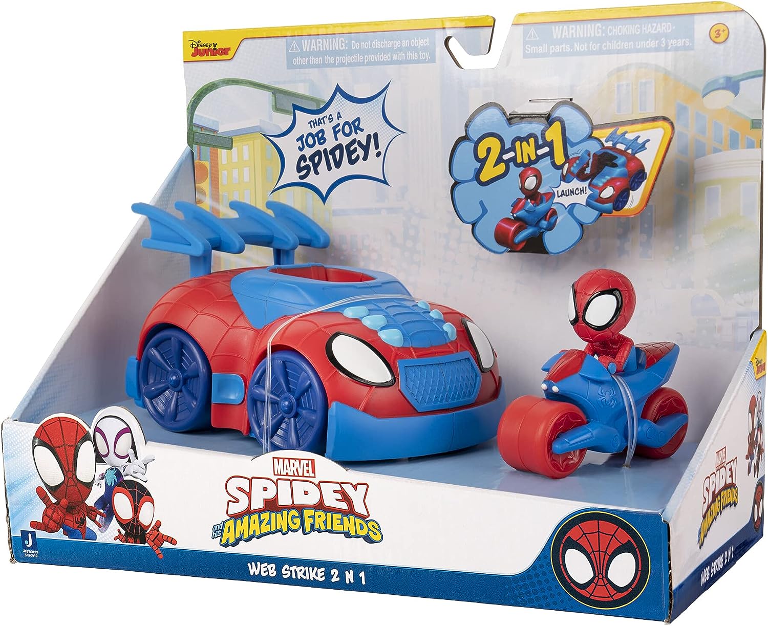 Spidey Auto Moto Y Figura 3en 1 Marvel Original