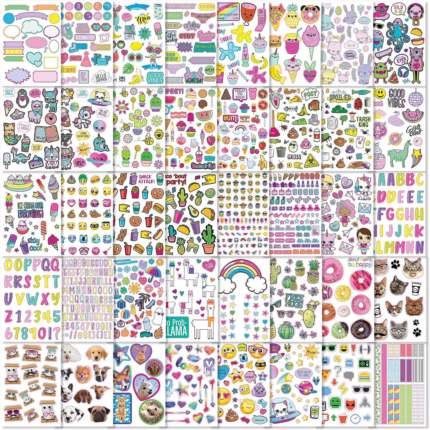 1000 Stickers Surtidos Y Divertidos Para Niños