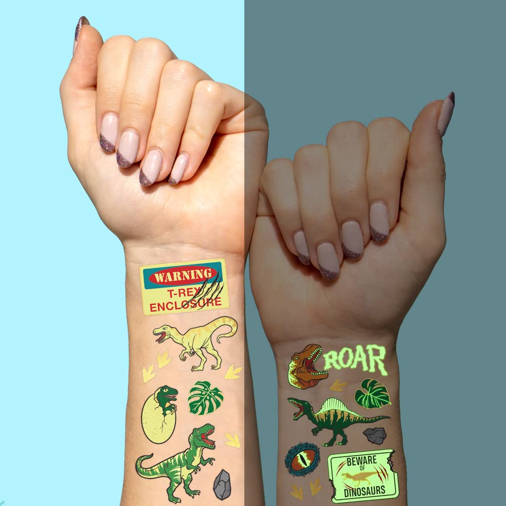 Sorpresitas Unicornios y Dinosaurios Fluo Tatuajes Brillantes