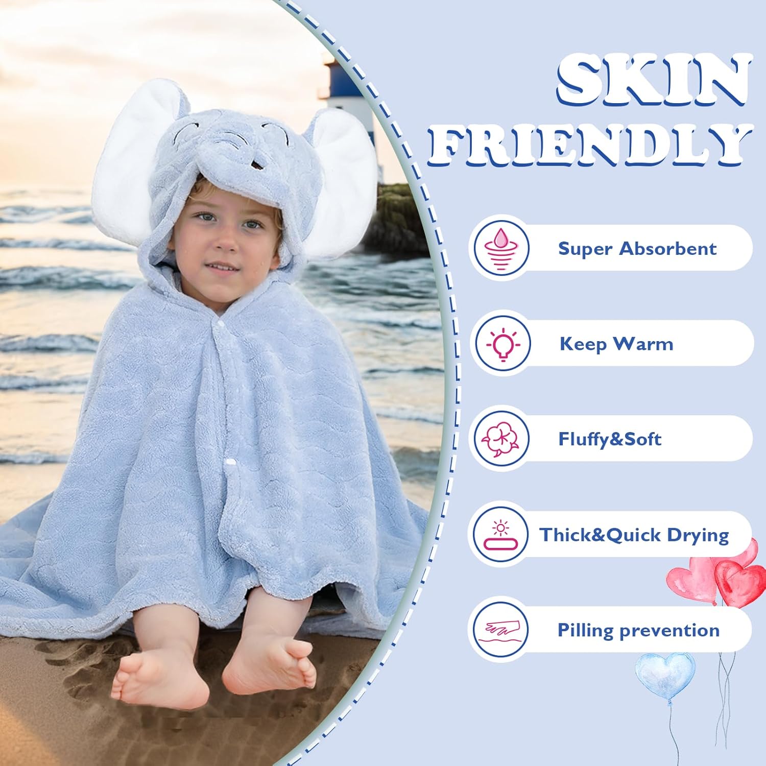 Toalla De Baño Con Capucha Infantil De Animales