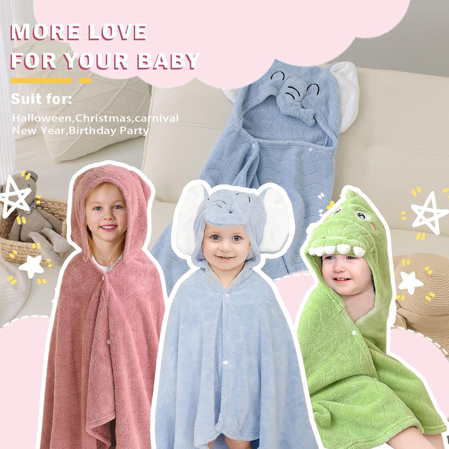 Toalla De Baño Con Capucha Cambiadora Infantil