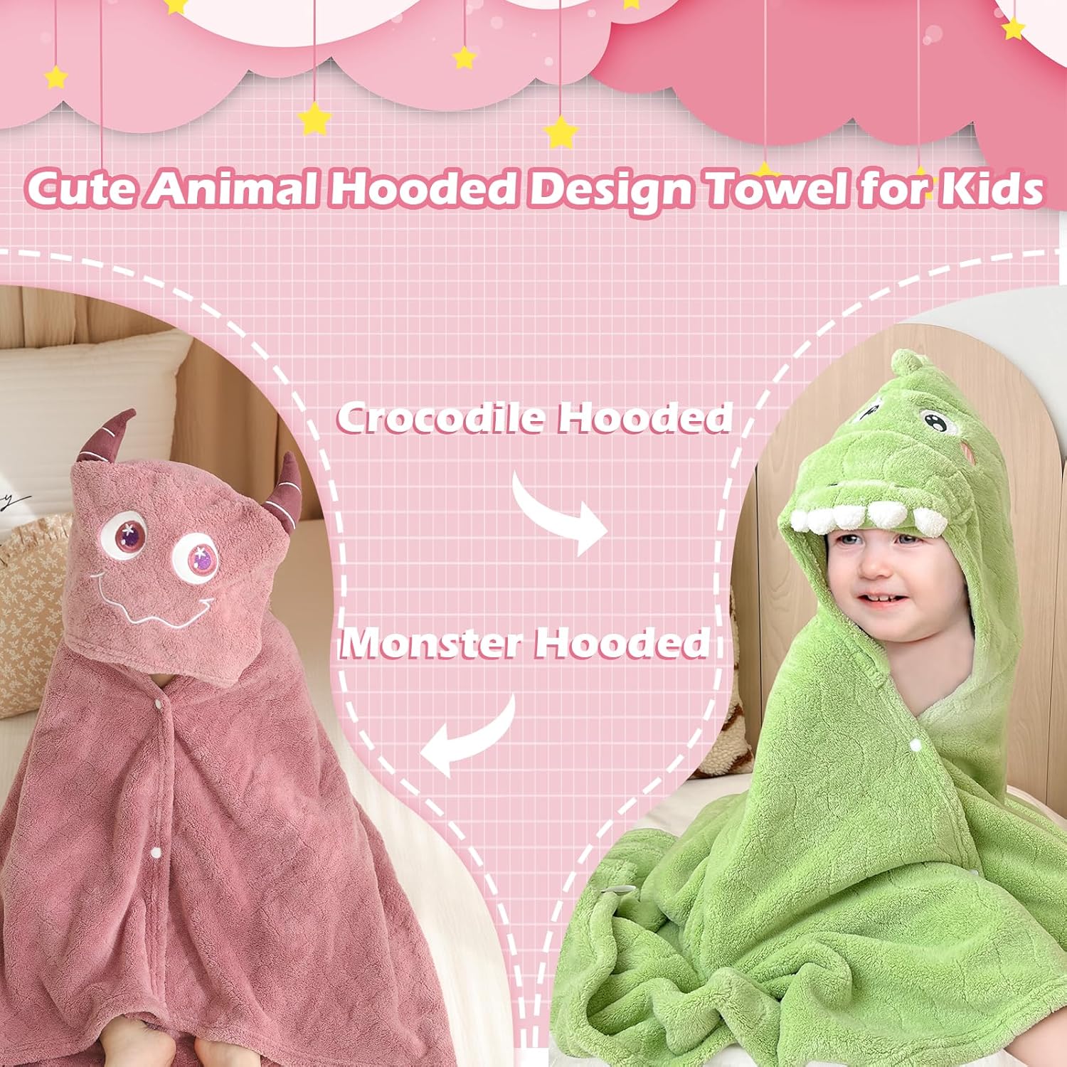 Toalla De Baño Con Capucha Cambiadora Infantil