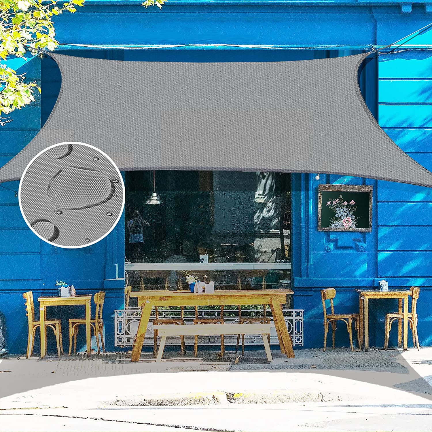 Toldo Impermeable Triangular o Cuadrado Gris Bloque Uv