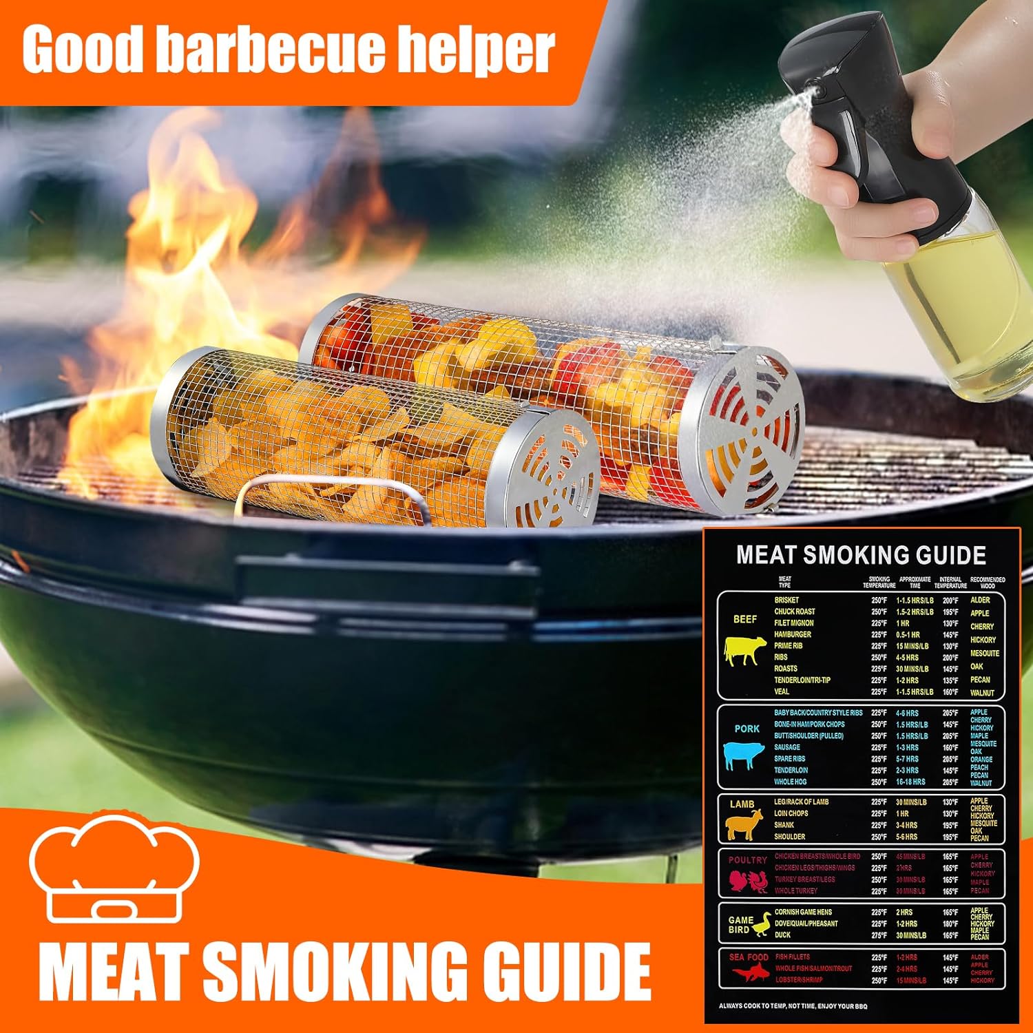 Accesorios De Parrilla Acero Inoxidable 2cestos