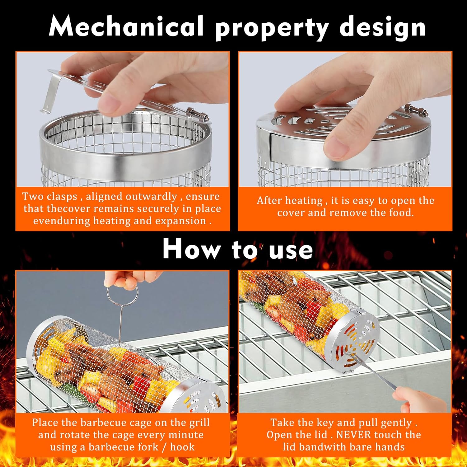 Accesorios De Parrilla Acero Inoxidable 2cestos