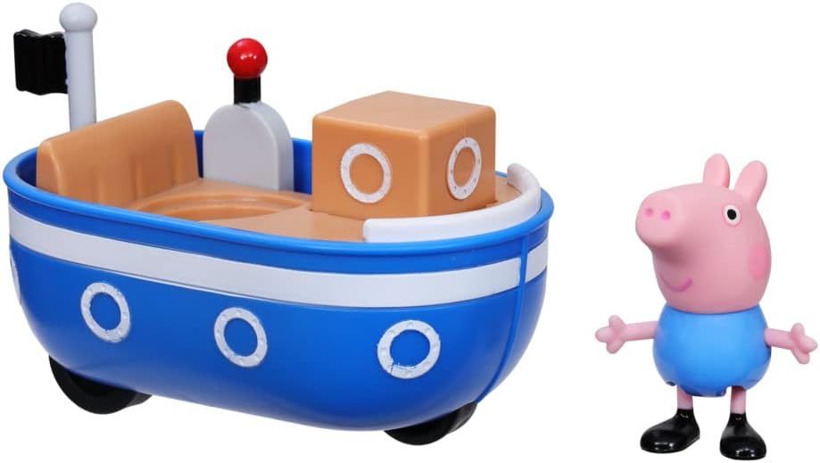 Vehiculo Y Figura Peppa Pig Bote Y George Pig
