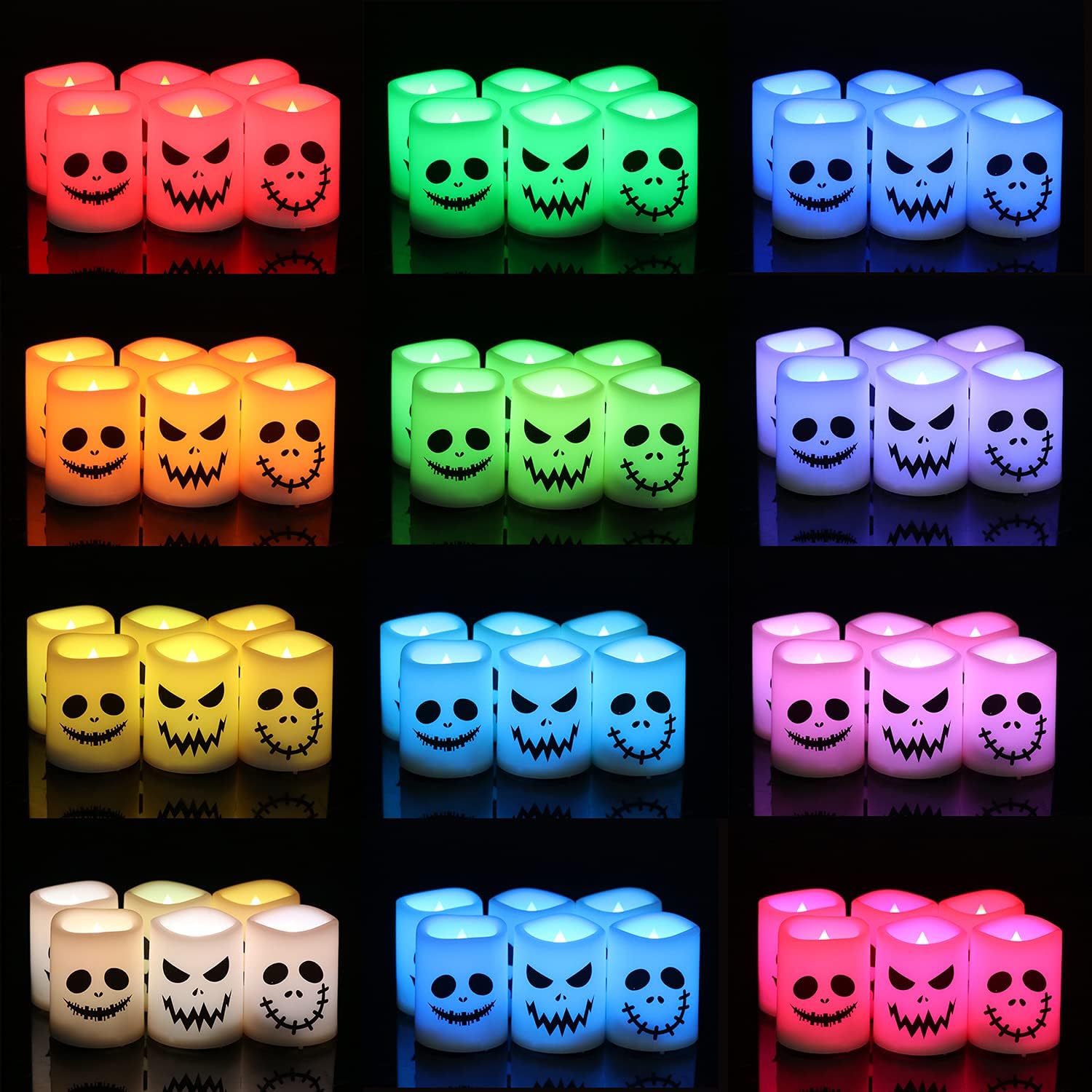 Velas Led Cambio De Color 6 Unidades Halloween