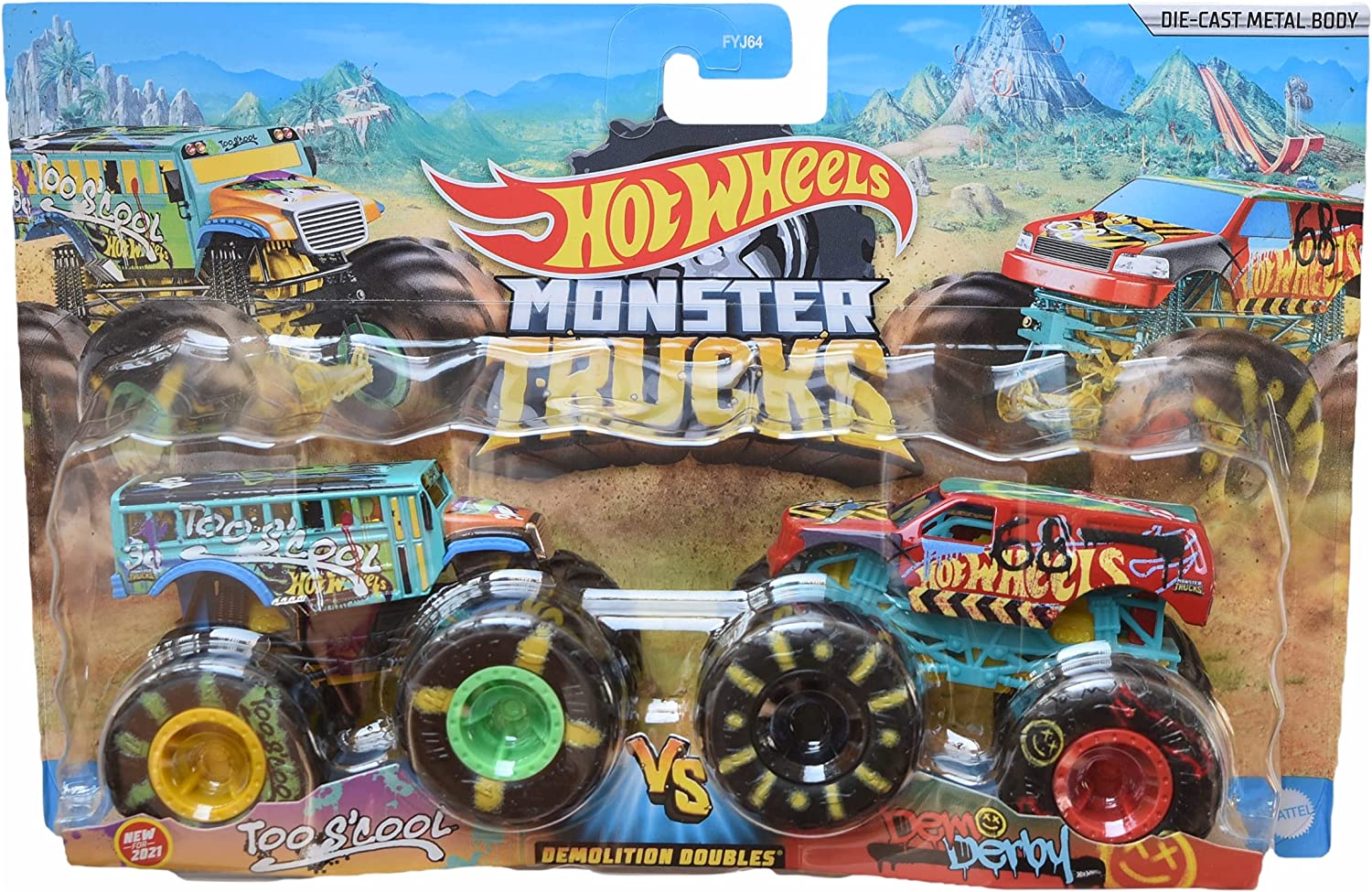 Hot Wheels Monster Trucks x2 varios diseños Teletiendauy