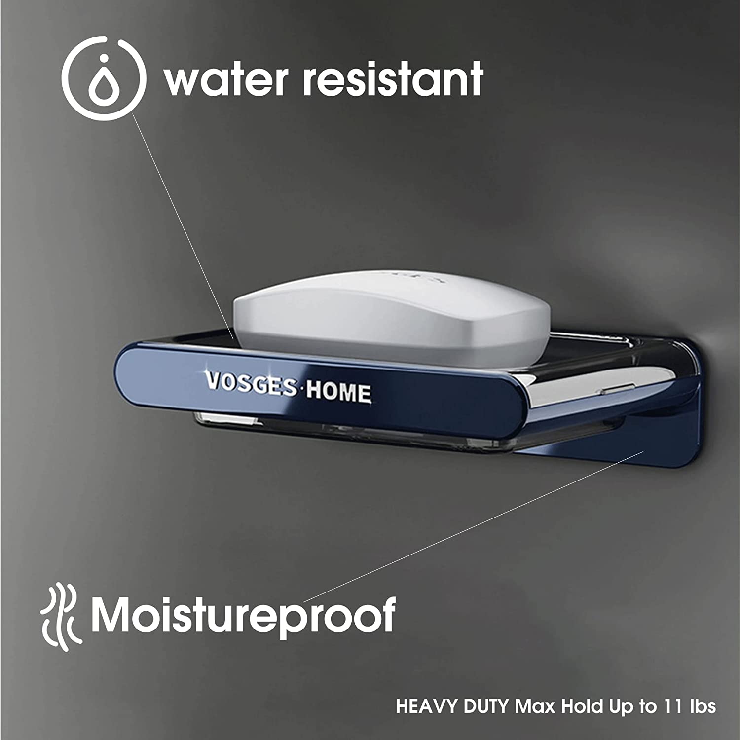 Jabonera Para Ducha Pared Autodrenante Succión