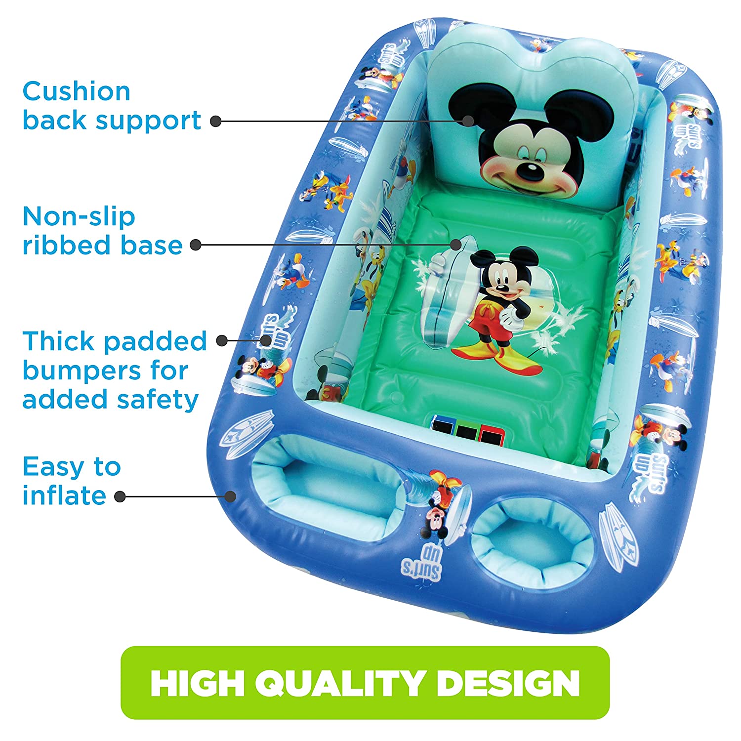 Bañera Inflable Para Bebé Con Soporte Acolchado