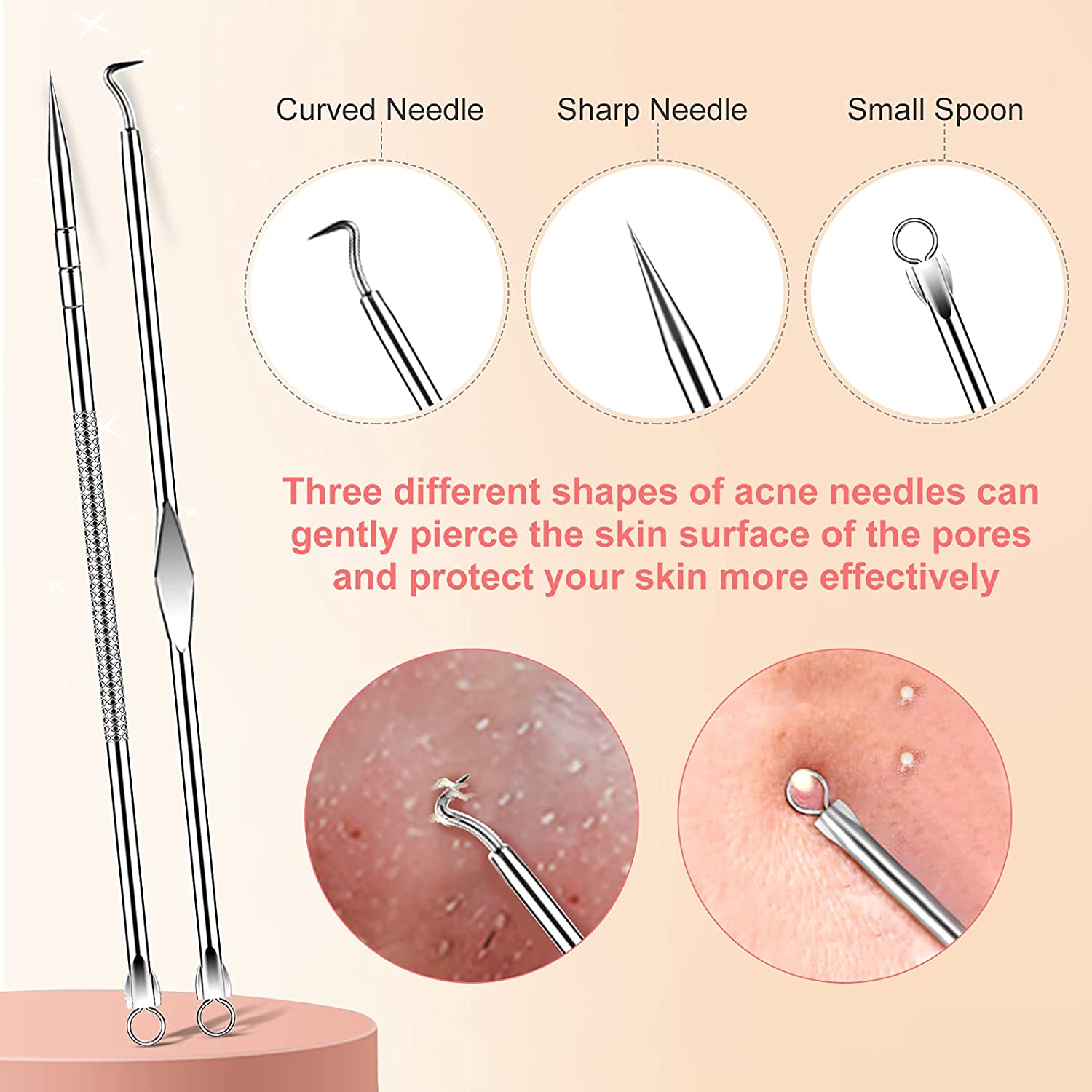 Kit De 10 Herramientas para Acné Y Puntos Negros.