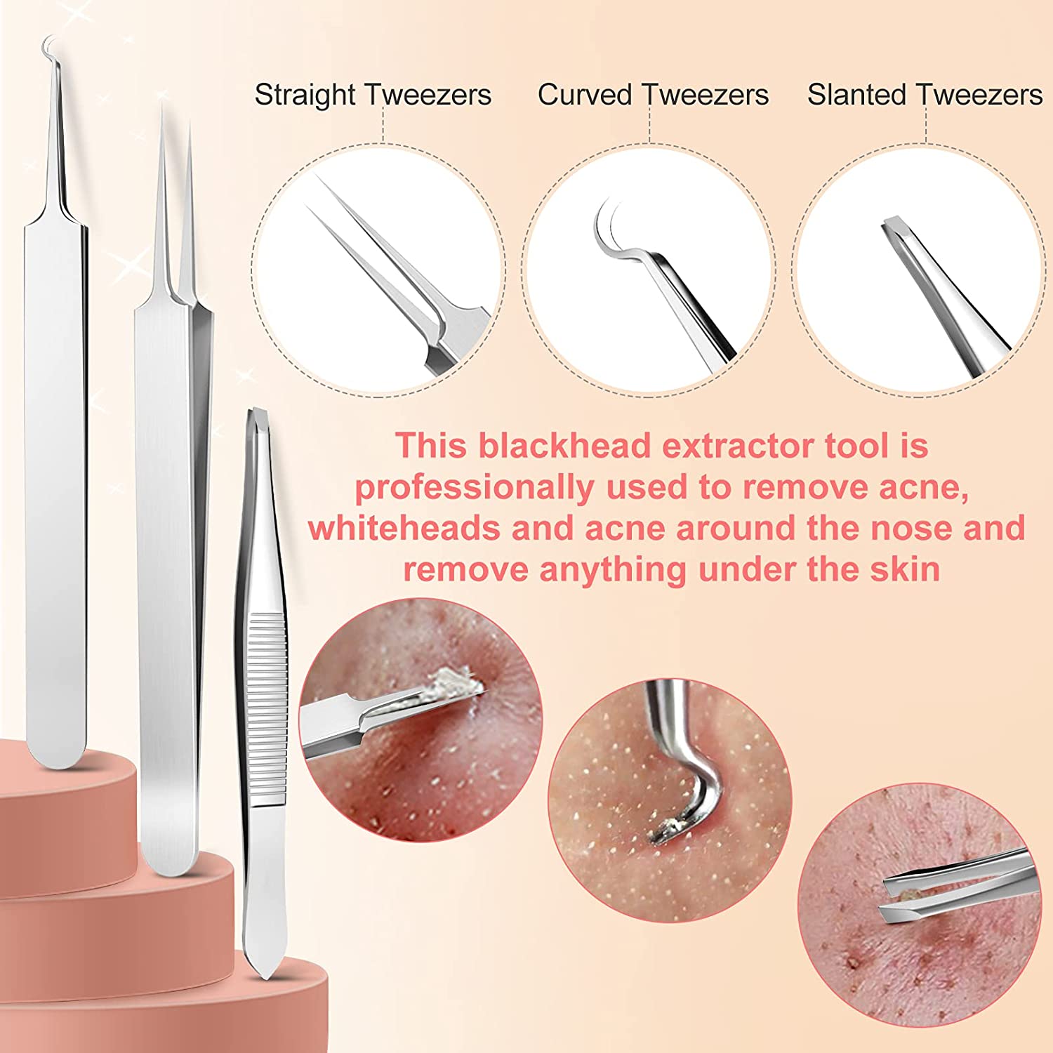 Kit De 10 Herramientas para Acné Y Puntos Negros.