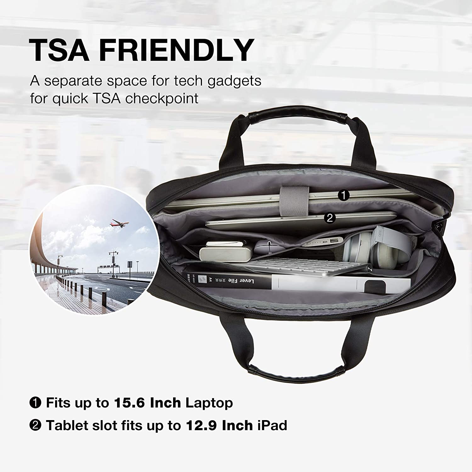 Maletín extensible bolso laptop resistente al agua