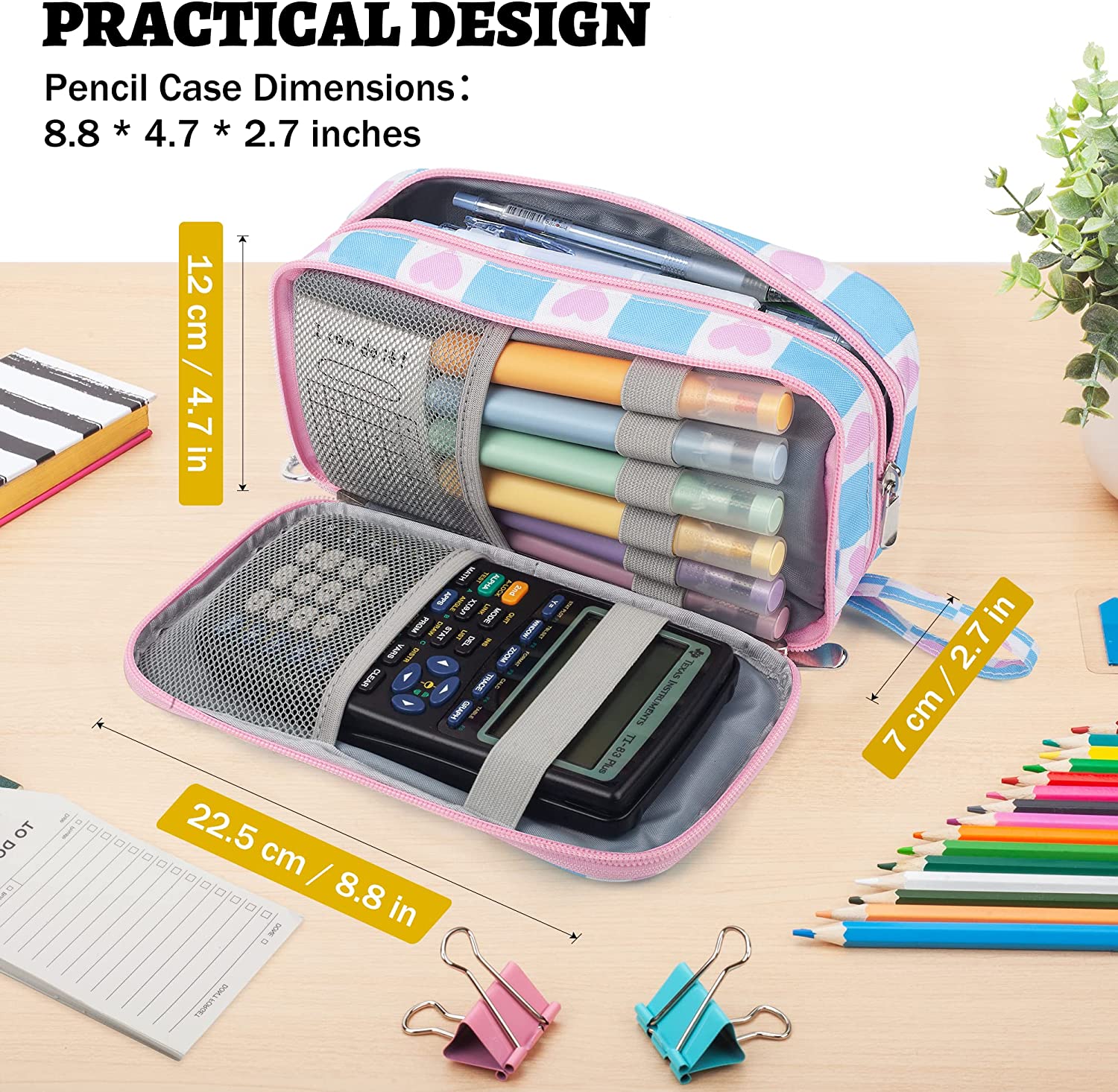 Cartuchera Gran Capacidad 3 Compartimientos