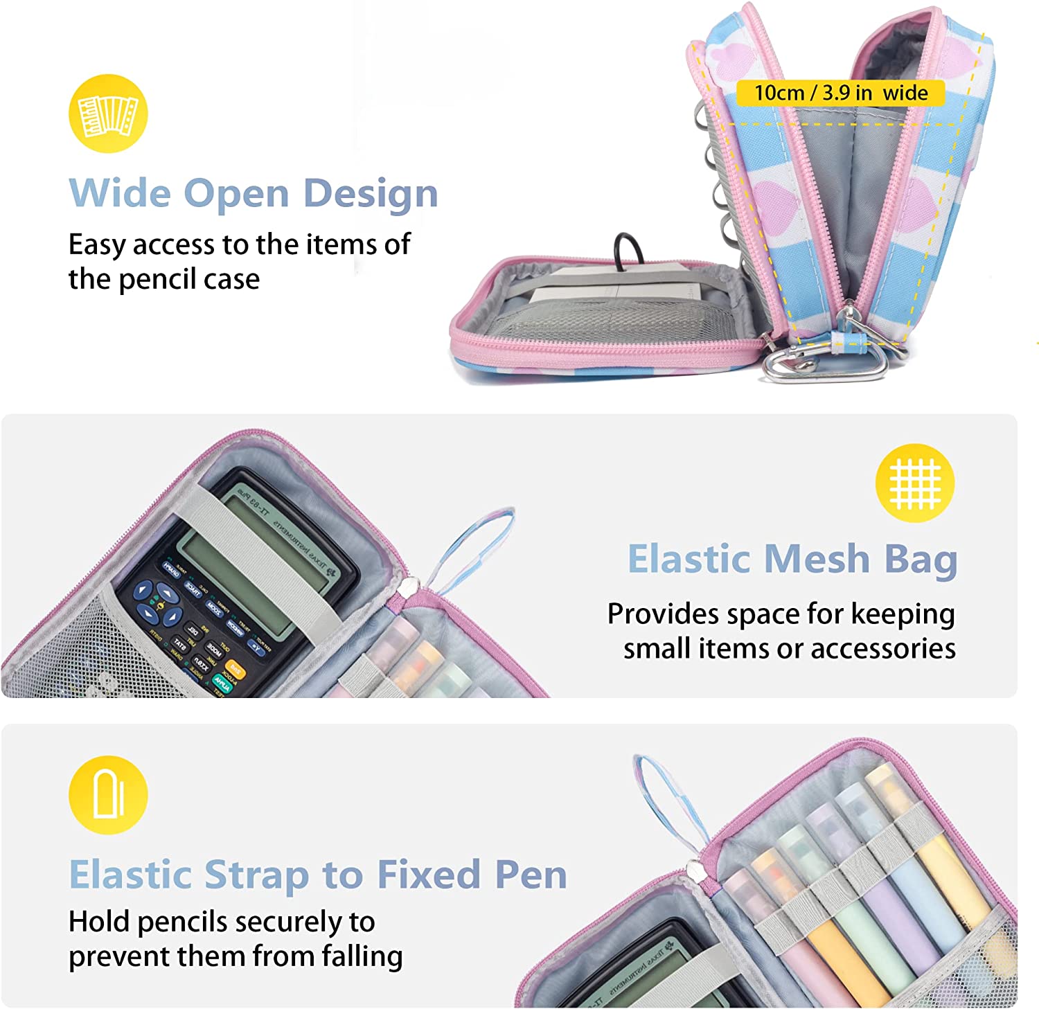 Cartuchera Gran Capacidad 3 Compartimientos