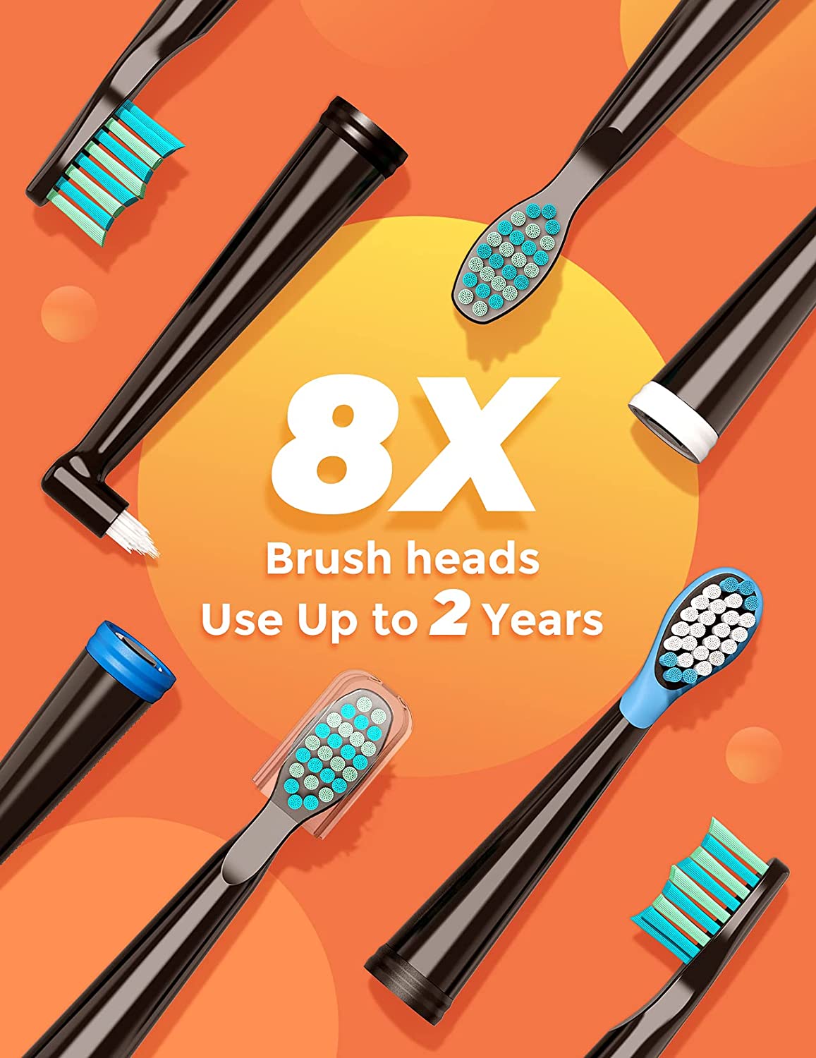 Cepillo De Dientes Eléctrico Con 8 Cabezales