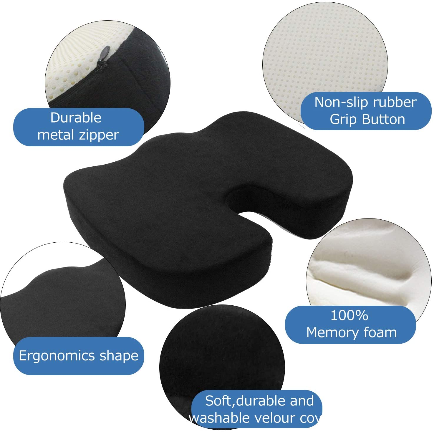 kit de Almohada y resplado para Silla cojin Lumbar