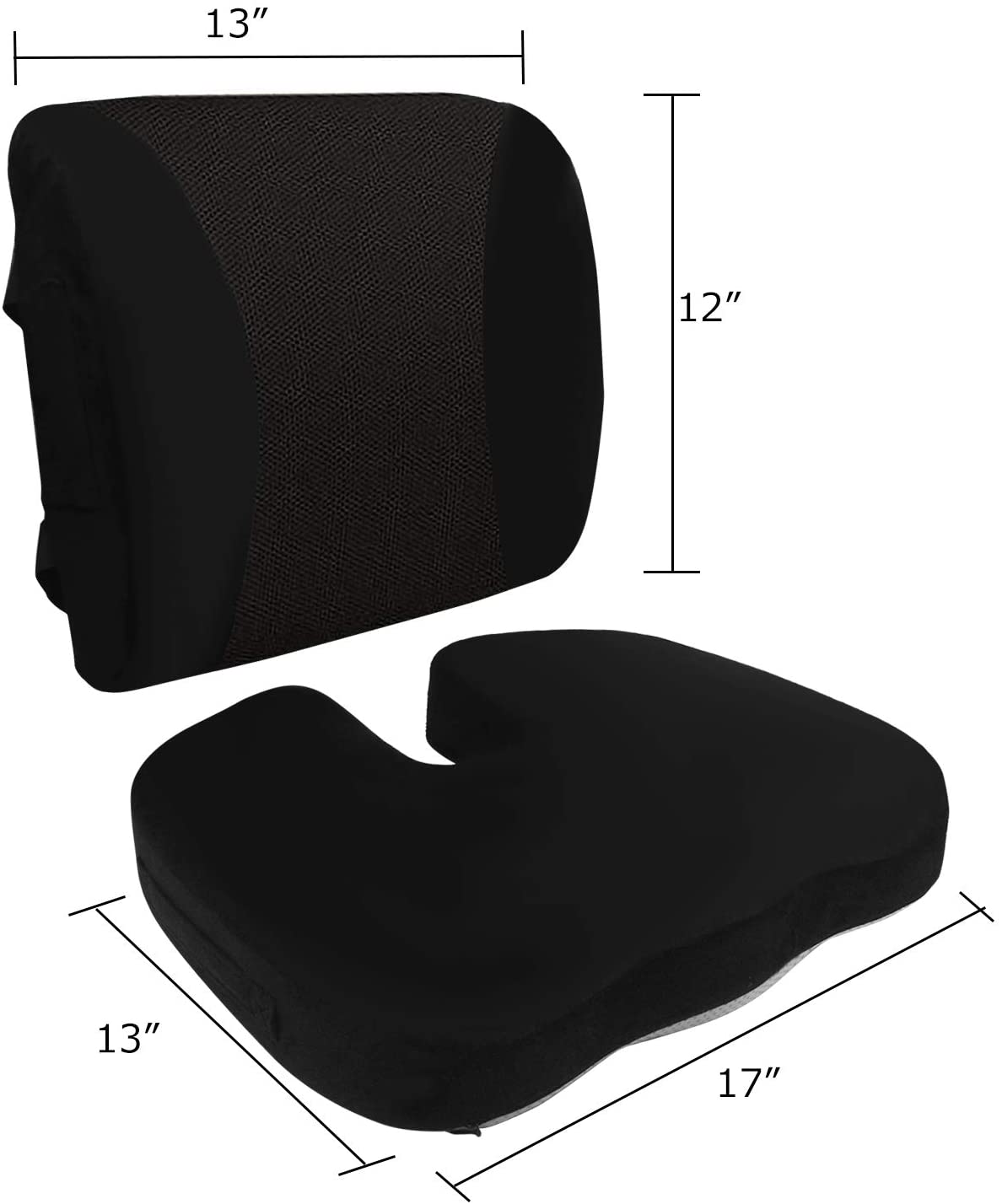 kit de Almohada y resplado para Silla cojin Lumbar