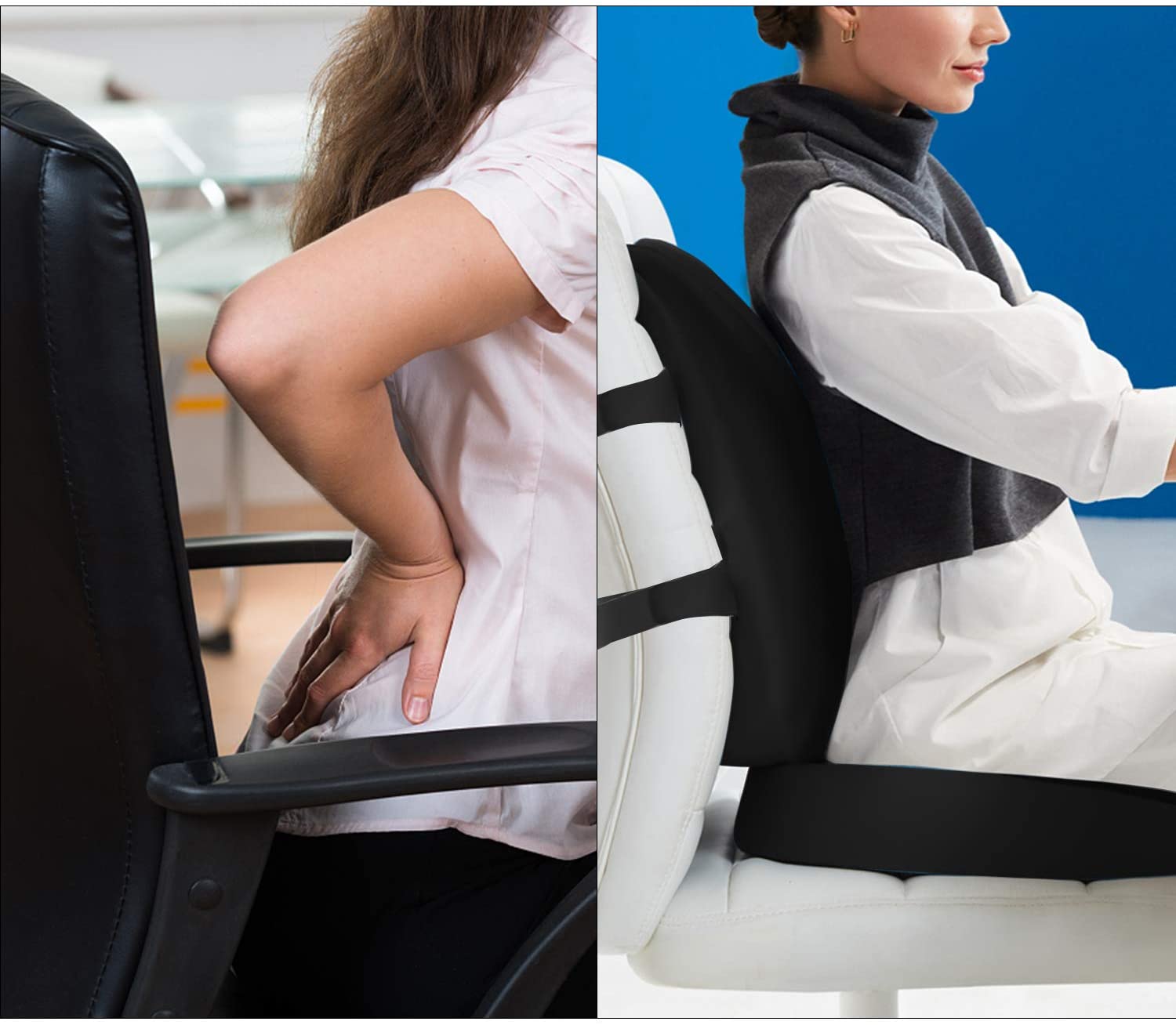 kit de Almohada y resplado para Silla cojin Lumbar