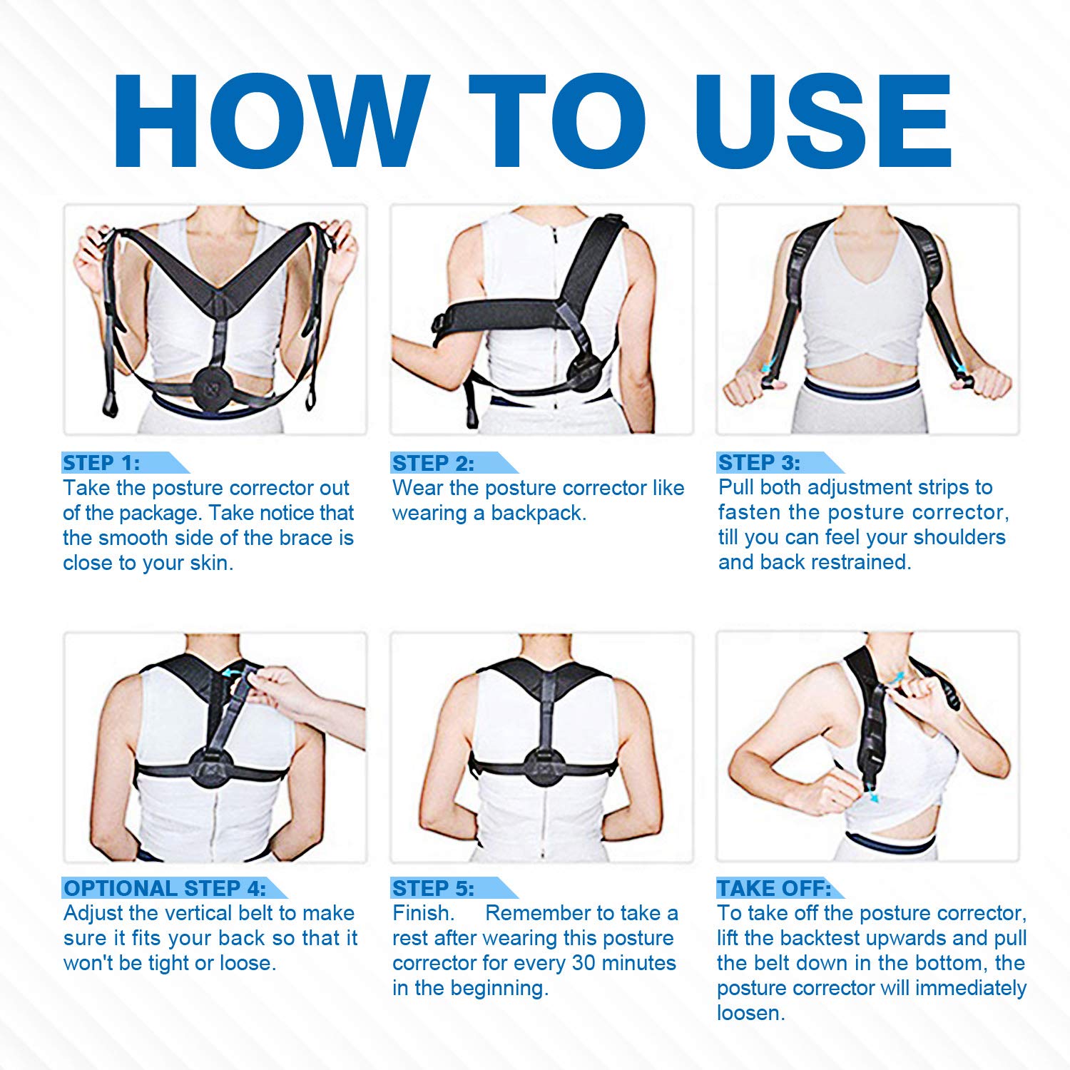 Corrector De Postura Ajustable De Espalda