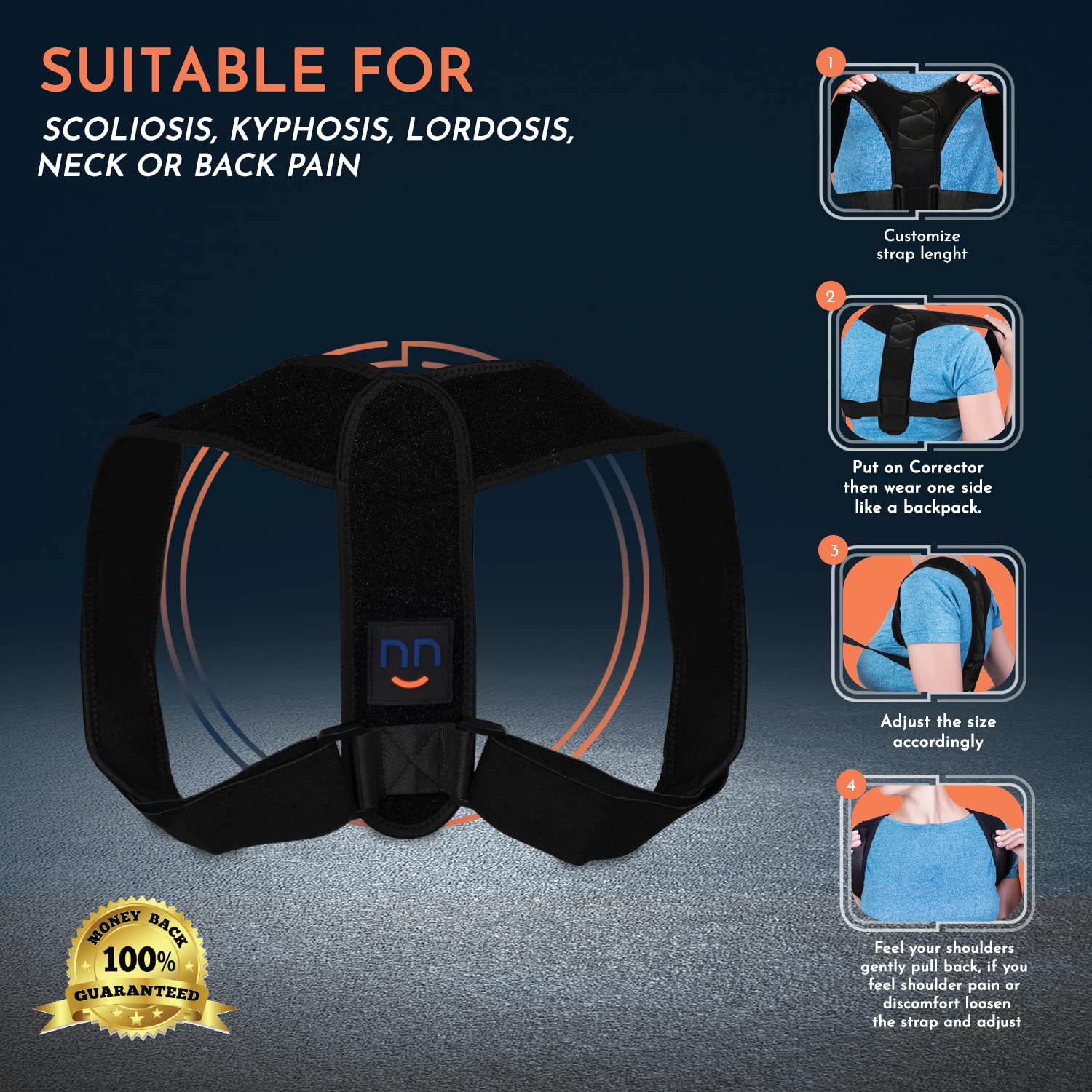 Corrector De Postura Ajustable De Espalda