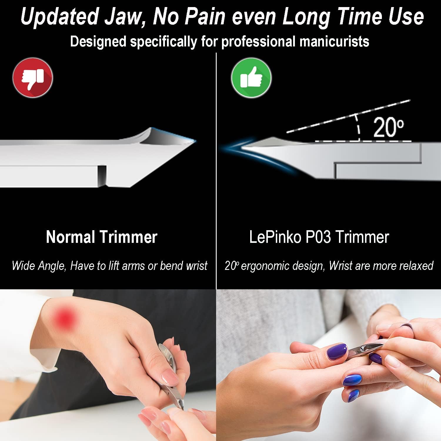 Corta Cutículas De Calidad Con empujador de cutículas