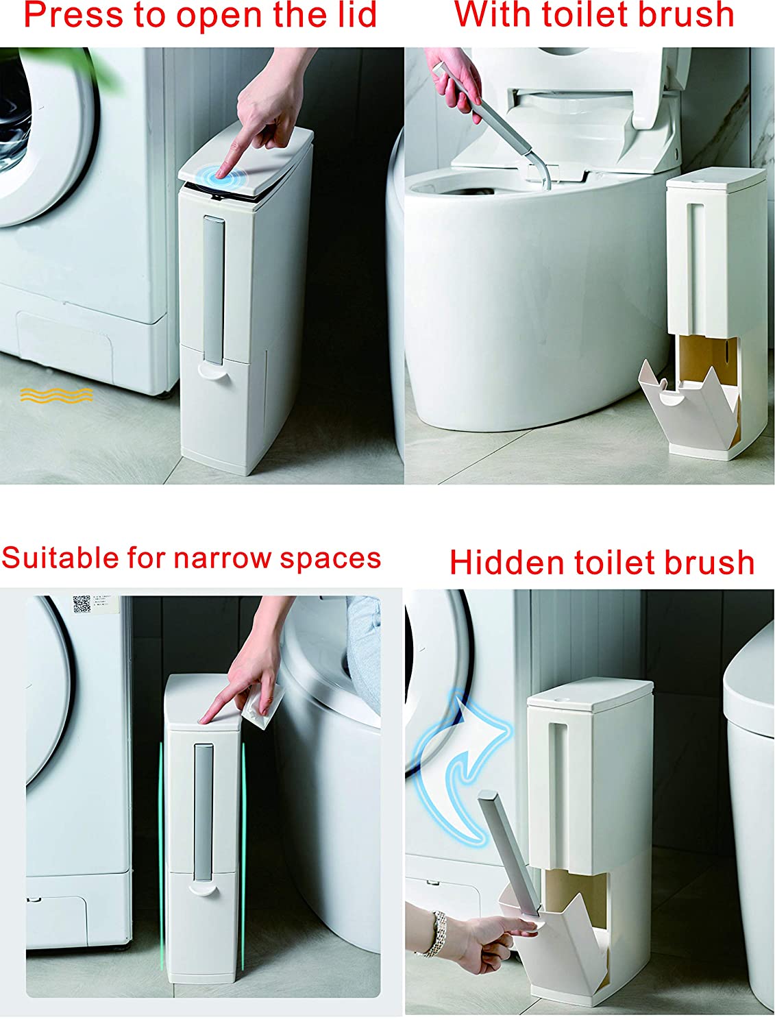 Cesta de Basura 5 Litros Con Tapa Y Escobilla