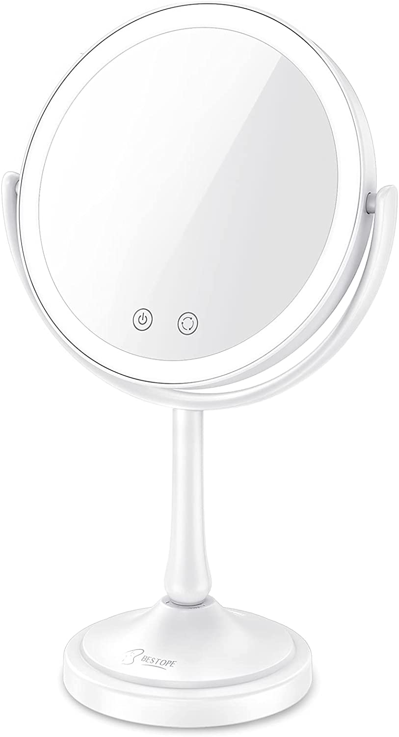 Espejo De Maquillaje Luz Led Doble Cara Bestope