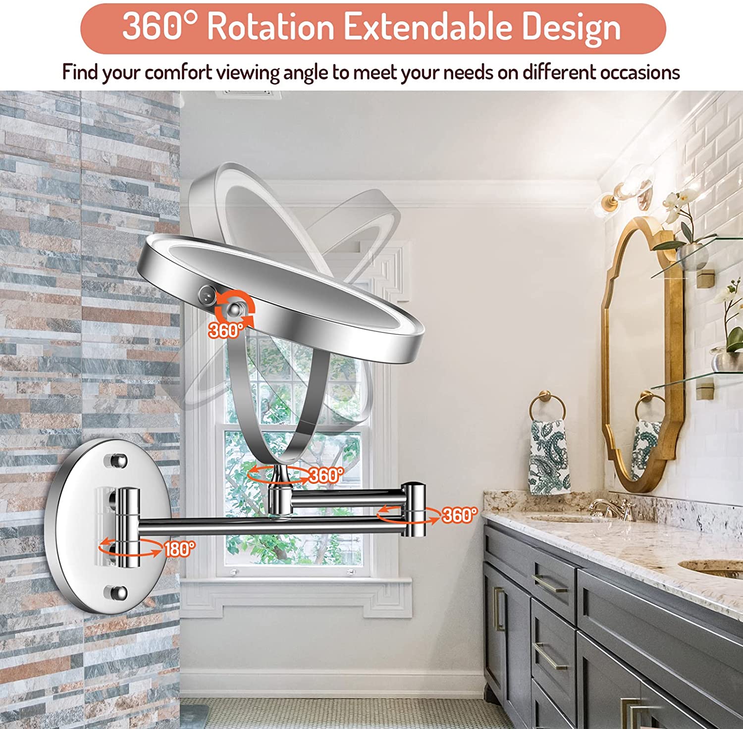 Espejo De Maquillaje De Doble Cara Aumento X 10.