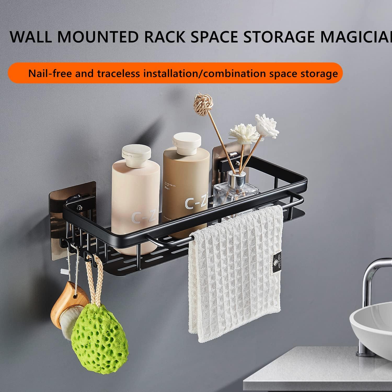 Organizador De Ducha Adhesivo Estante 35 Cm