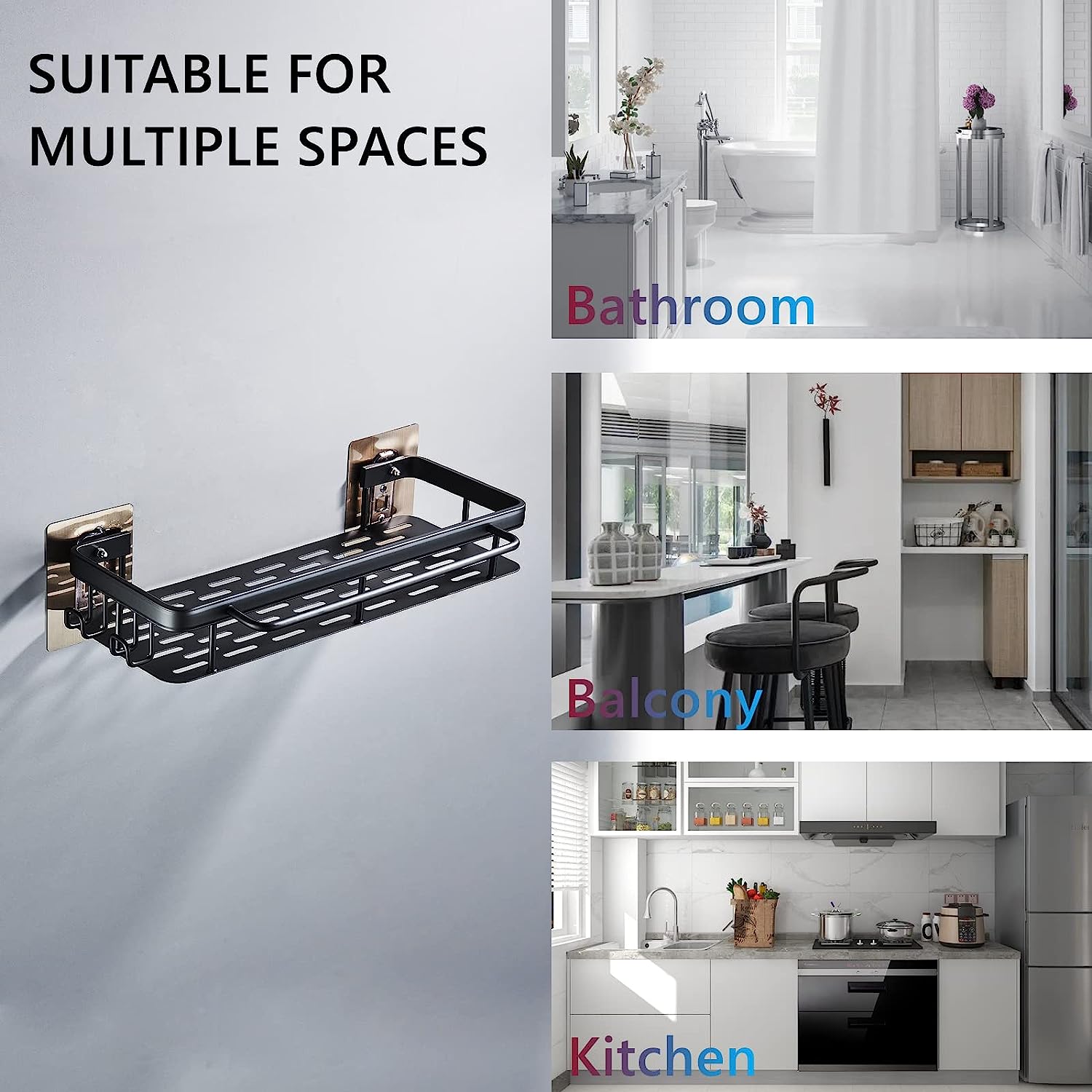 Organizador De Ducha Adhesivo Estante 35 Cm