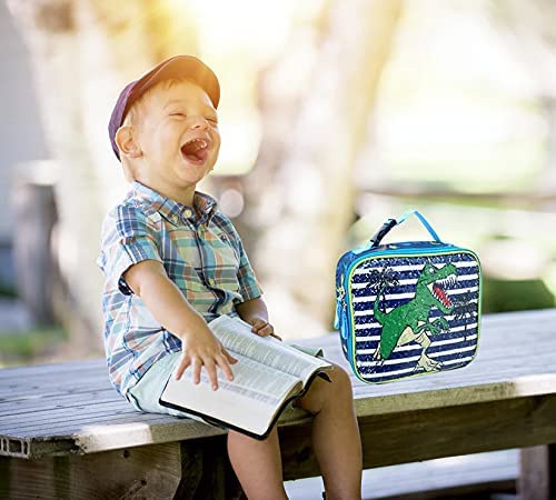 Lunchera Reversible Con Lentejuelas Dinosaurio