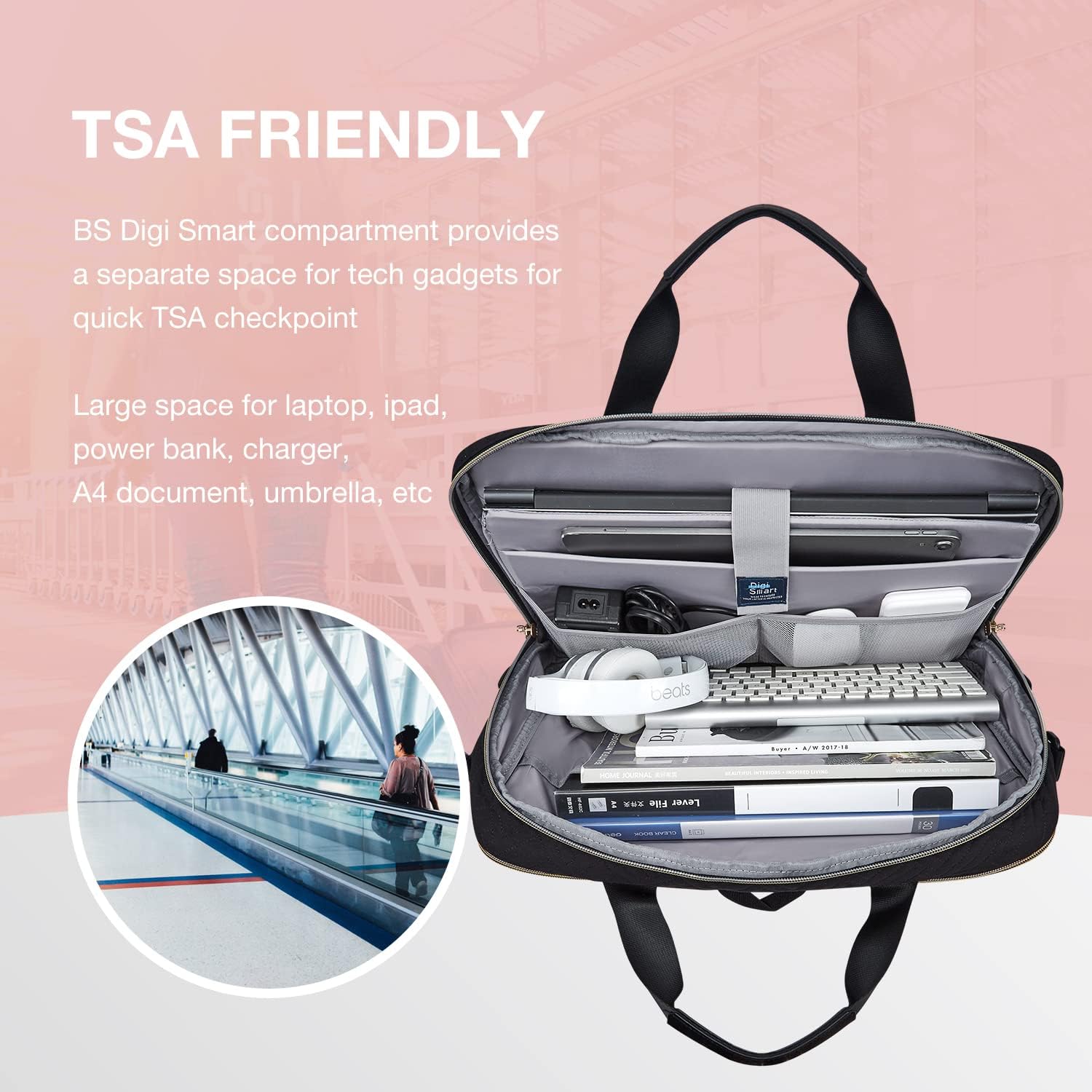 Maletín Para Laptop 15.6 Bolsillos Antirrobo