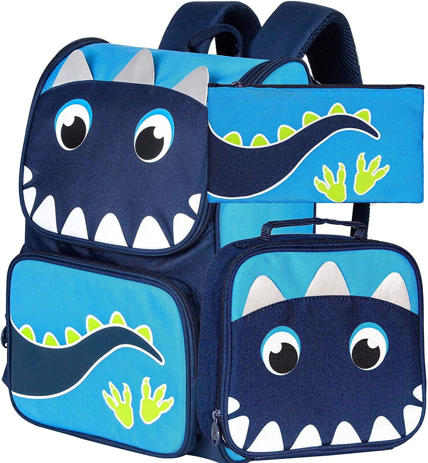 Mochila Lonchera Y Cartuchera Dinosaurio