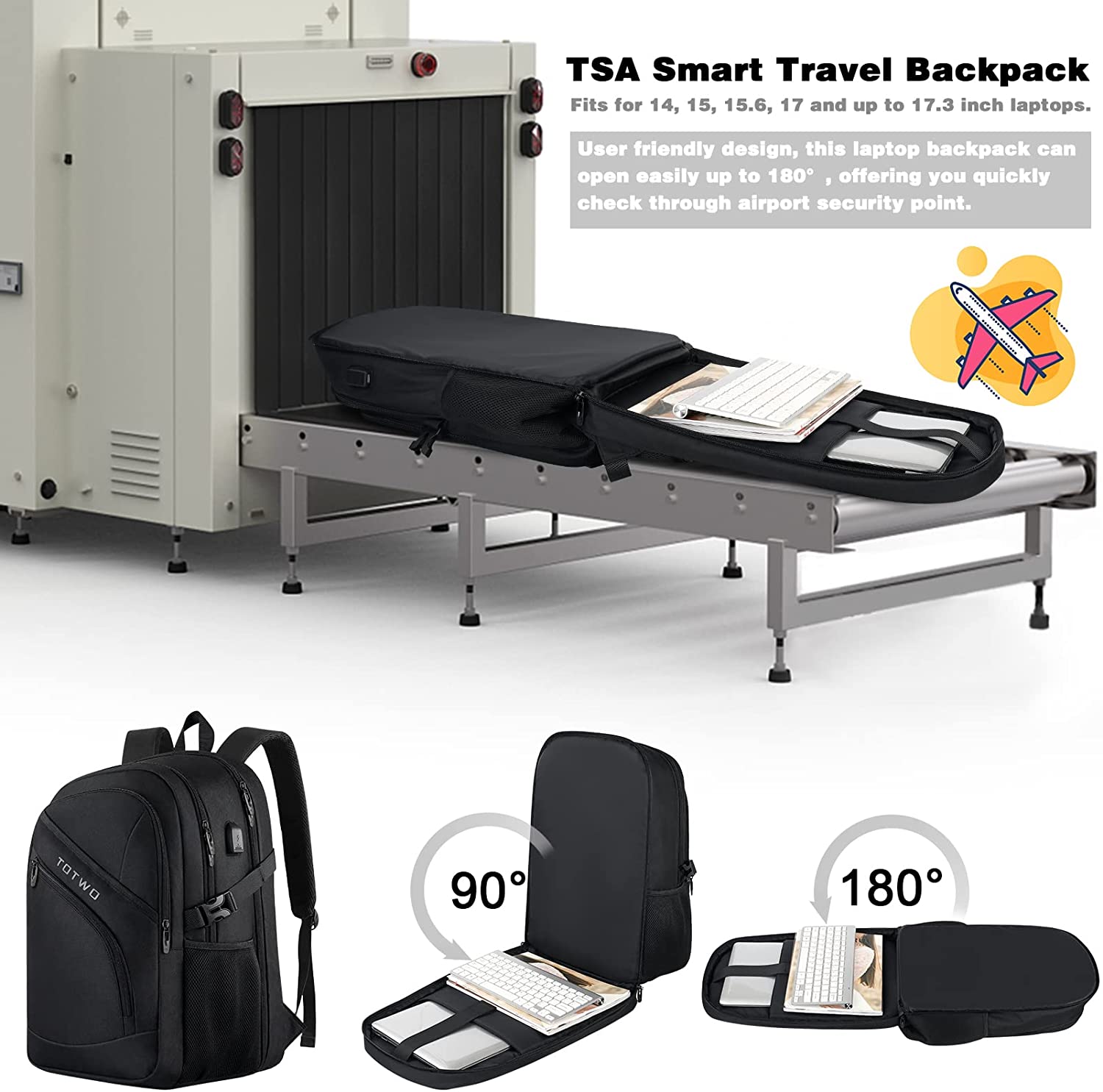 Mochila extragrande para 17 Pulgadas con Protección Antirrobo Y Usb