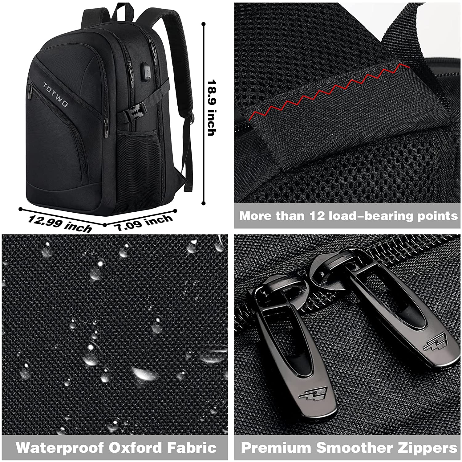 Mochila extragrande para 17 Pulgadas con Protección Antirrobo Y Usb