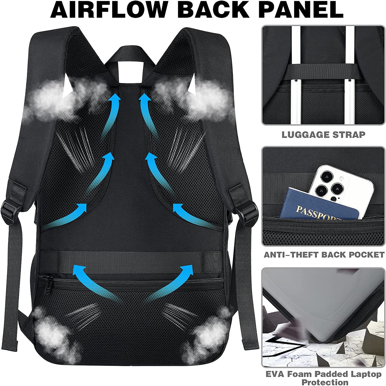 Mochila extragrande para 17 Pulgadas con Protección Antirrobo Y Usb