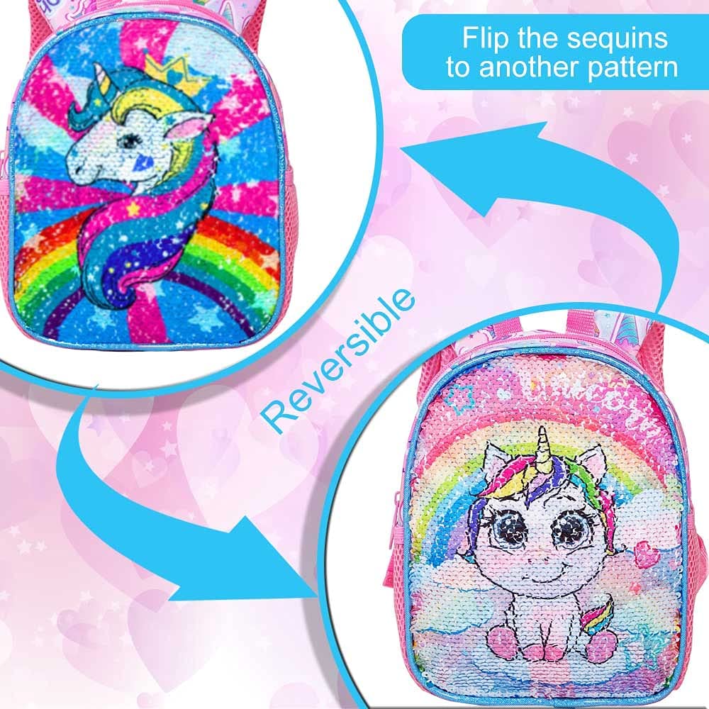 Mochila Con Correa De Seguridad Unicornio 24 Cm