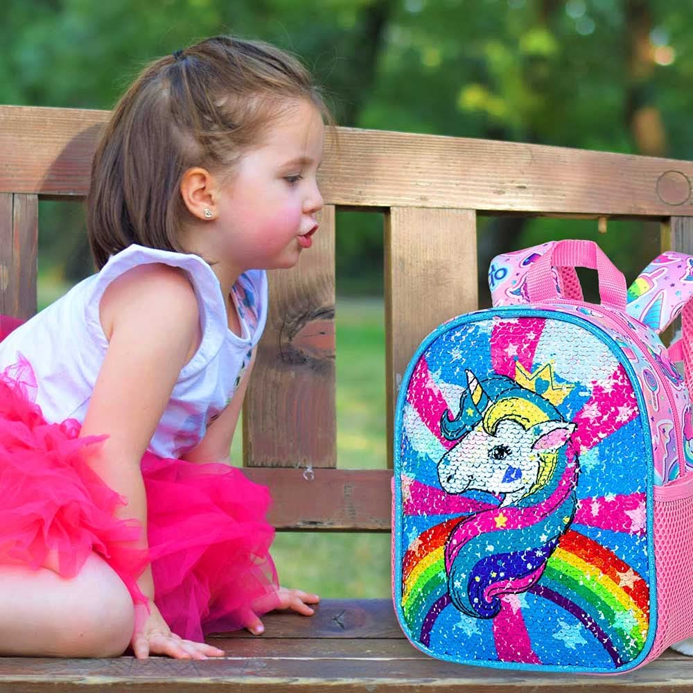 Mochila Con Correa De Seguridad Unicornio 24 Cm