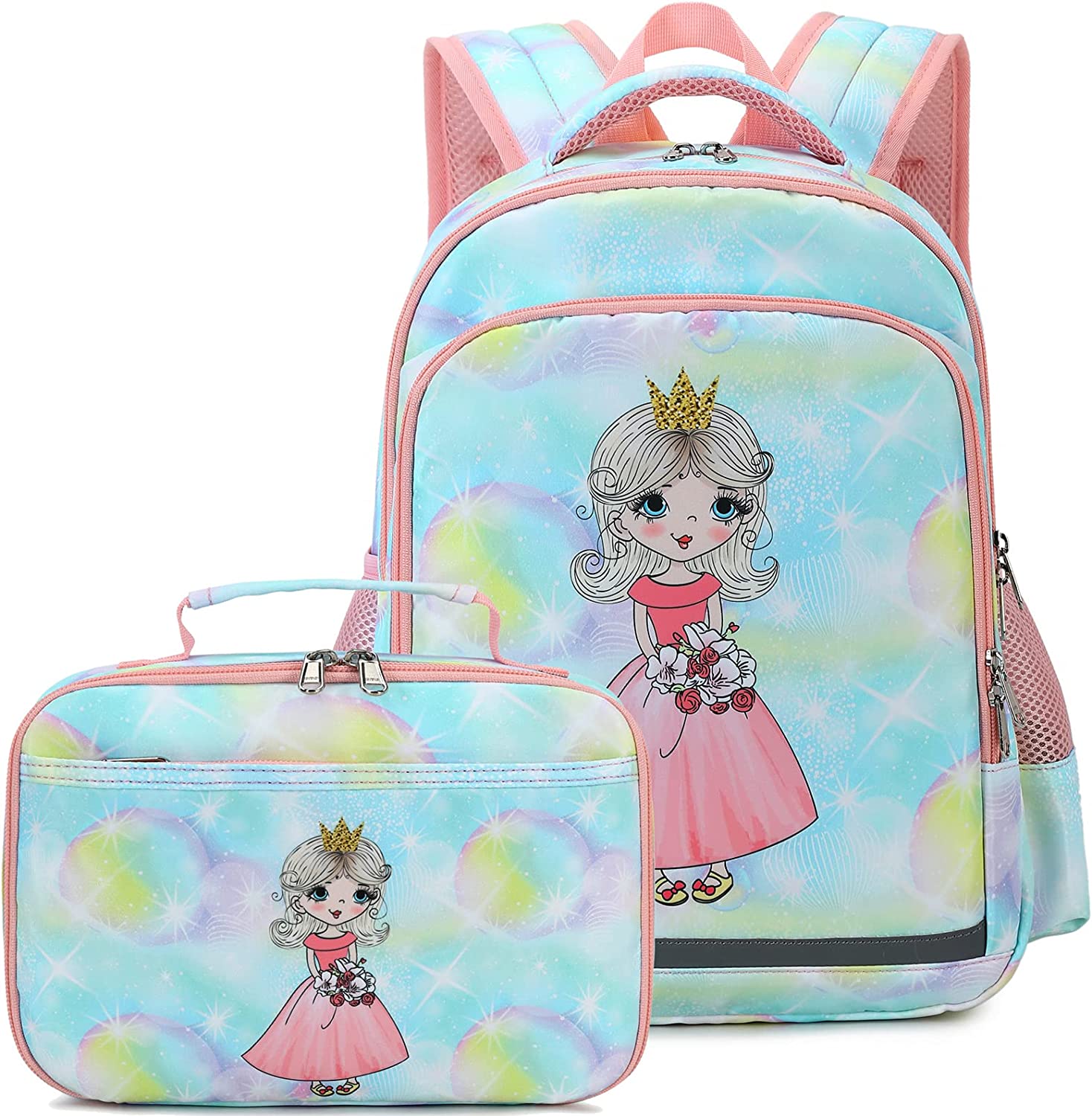 Mochila De Princesa Con Lonchera Y Cartuchera